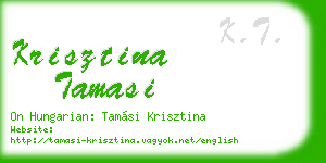 krisztina tamasi business card